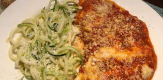 Keto Mozzarella Parmesan Chicken Bake with Zucchini Noodles Keto Mozzarella Parmesan Chicken Bake with Zucchini Noodles