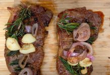 Butter-basted, Pan seared New York strip steak Butter-basted, Pan seared New York strip steak