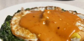 Cheesy Spinach Fried Eggs Cheesy Spinach Fried Eggs