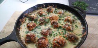Keto and Low Carb Alfredo Meatball Bake Keto and Low Carb Alfredo Meatball Bake
