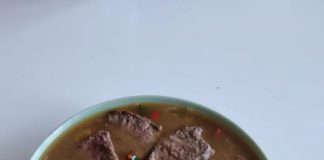 Keto ramen soup with homemade bone broth, shirataki noodles, beef, eggs, spinach and veggies! Keto ramen soup