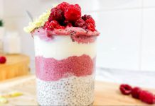 Raspberry Chia Smoothie Pot with Coconut Pudding Raspberry Chia Smoothie Pot with Coconut Pudding