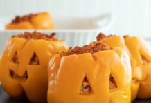 STUFFED JACK O’ LANTERN PEPPERS STUFFED JACK O’ LANTERN PEPPERS - 8G NET CARBS PER SERVING