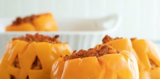 STUFFED JACK O’ LANTERN PEPPERS STUFFED JACK O’ LANTERN PEPPERS - 8G NET CARBS PER SERVING