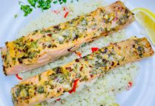 Baked Salmon with Cauliflower Rice Baked Salmon with Cauliflower Rice