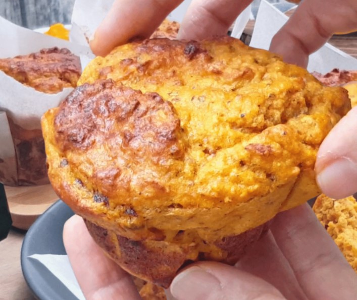 Keto Pumpkin Bacon Muffin with Coconut Flour